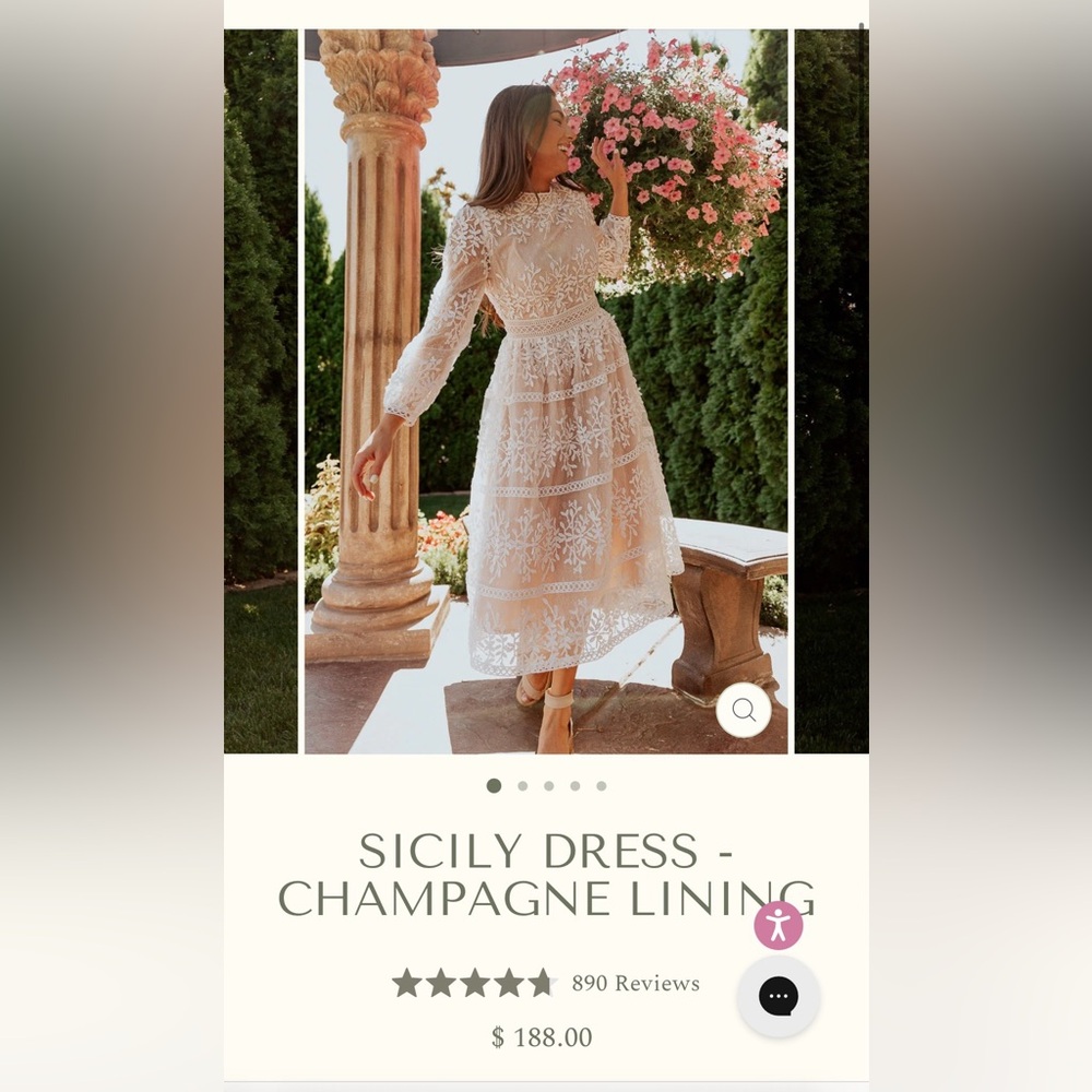 Ivy City Co Champagne Long Sleeve Dress